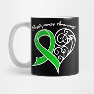 Gastroparesis Awareness Heart Ribbon Gift Valentines Day - In This Family Nobody Fights Alone Mug